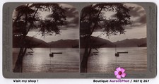 JAPAN, JAPON, NIKKO, LE LAC DE CHUZENJI AU SOLEIL COUCHANT, VUE STEREO -Q267