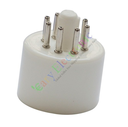 5pc 8pin ceramic tube socket - ceramic,