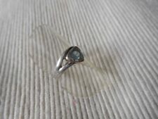 Bague en argent massif 925, topaze bleu, tour de doigt 52 B791 lot