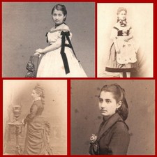 4 CDV une petite fille devenue femme. Photo de 1865 à 1872 Adèle à Wien Foto