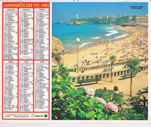 Calendrier oberthur 1988 - oberthur,