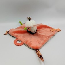 Doudou plat oiseau orange rose marron Paloma Dans la jungle MOULIN ROTY - 31648