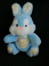 Doudou peluche lapin bleu