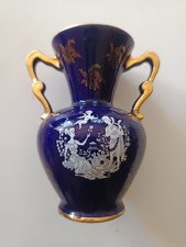 Vase bleu cobalt et doré porcelaine de France