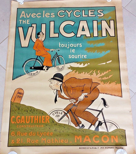 Affiche cycles vulcain 1920 - "cycles,