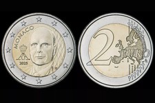 2 EURO 2025 NEUVE EFFIGIE DE FACE  ALBERT II MONACO ISSUE DE ROULEAU