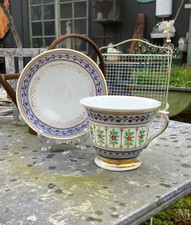 Tasse, sous tasses - à identifier ? Vieux Paris XIXème ? - Grand modèle