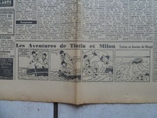 TINTIN / JOURNAL  LE SOIR  NUM 237 / 9  OCT  1941 /TINTIN  CRABE AUX PINCES D OR