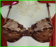 Soutien Gorge MIRIALE Marron Broderie dorée Taille du 85B au 95C FR - AA17