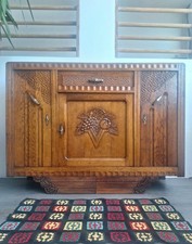 Buffet art déco plateau marbre, meuble vaisselier ancien