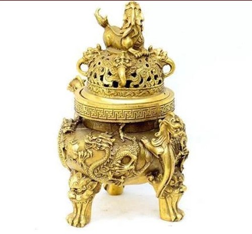 Ancient bronze censer tripod - censer,
