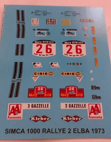 Decals decalcomanie pour simca - decals,