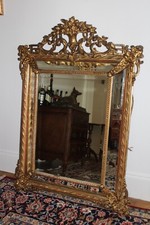 MIROIR MERCURE BISEAUTE A PARECLOSE EPOQUE NAPOLEON III