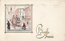 CP ILLUSTREE BONNE ANNEE CADRE