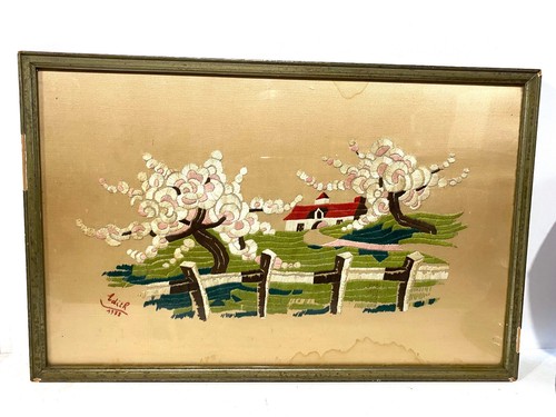 Ancien tableau sous verre - tableau,
