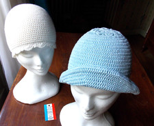  CHAPEAU CLOCHE BONNET  CROCHET    S RAISONNIER ARTISANAT FRANCAIS LOT DE 2 