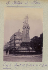 France Troyes Monument à la mémoire des Enfants de l'Aube Vintage albumen p