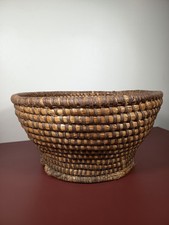 Panière corbeille à pain en jonc de mer, Panière En Paille début XXème 43 cm