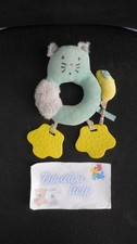 575B/ doudou hochet chat vert