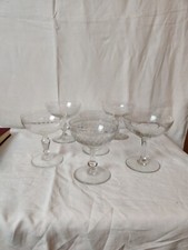 Coupe À Champagne Verre Et Cristal Gravé 19ème
