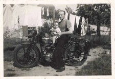 ANCIENNE PHOTOGRAPHIE COLLECTION MOTO ANCIENNES PAPA ET BÉBÉ