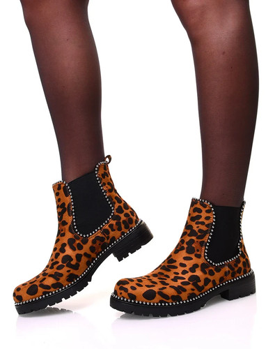 Bottines léopard semelle - bottines,