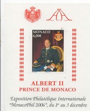 MONACO -- Feuillet --  6 €  ALBERT II prince de Monaco