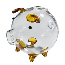 Tirelire cochon en verre