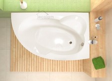 Baignoire d'angle Carmen 170x100 cm droite pieds siphon et silicone GRATUIT