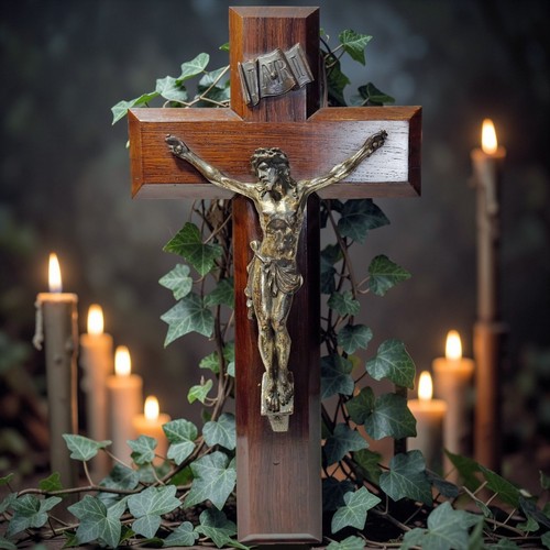 Crucifix ancien stoffel - crucifix,
