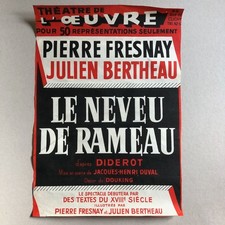 Le Neveu de Rameau - Pierre Fresnay  Théâtre de l'œuvre — affiche lithographique