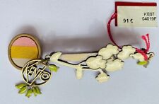 KENZO BROCHE FLEUR EN MÉTAL ÉMAILLÉ AVEC PASSEMENTERIE SIGNÉ LUXE VINTAGE MODE