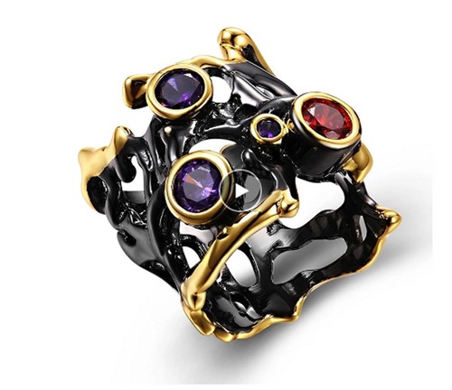 Bague design unique zircon - bague,