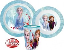Set petit déjeuner vaisselle plastique assiettes verre Reine des Neiges 2 Disney