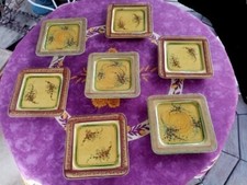 7 Assiette Plate Carrée Céramique Vallauris JF Daniel Déco Provençal Coloré 21,5