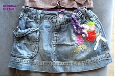 JUPE DE MARQUE * DESIGUAL * EN JEANS & COLOREE T 8/10 ANS 