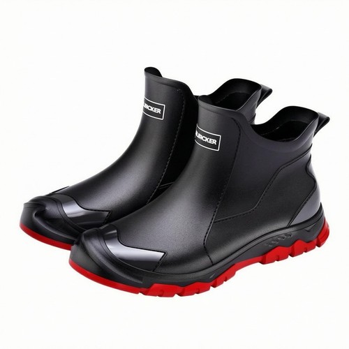 Bottes cheville noir rouge - bottes, et