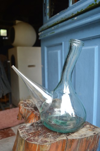 Ancien porron verre epoque - verre,
