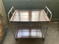 TABLE DESSERTE BAR  ROULANTE FORMICA ET CHROME, PLIANTE VINTAGE 60/ 70 s 