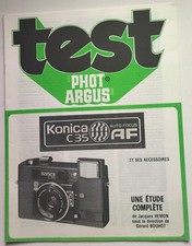 KONICA C 35 AUTO FOCUS AS Test PHOT ARGUS étude complète 20 pages 1979