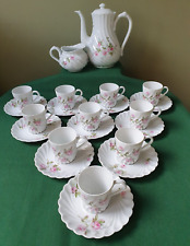 Service à café porcelaine Limoges Haviland Sylvie (10 tasses+cafetière+crémier)