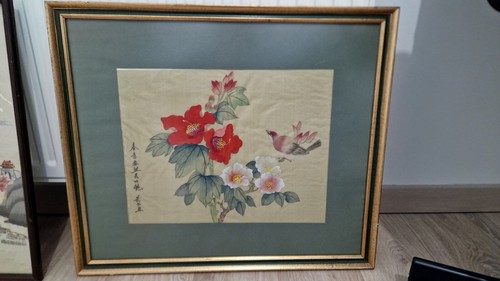 Peinture sur soie asiatique