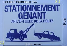 2 Panneaux Signalisation Interdiction,STATIONNEMENT GÊNANT (Enlèvement Demandé) 