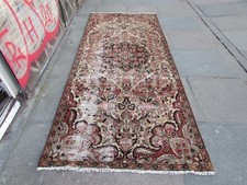 Shabby Chic Worn Vintage Main Fabriqué Traditionnel Blanc Laine Longueur Tapis