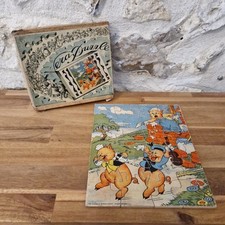 PUZZLE BOIS VERA DISNEY 3 PETITS COCHONS 24 PCS JOUET ANCIEN VINTAGE 1960 RARE