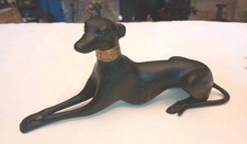 19th century Joli BRONZE sculpture Lévrier GREYHOUND - Whippet couché XIXème