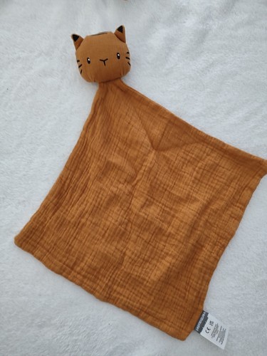 Doudou plat chat lange marron - plat,