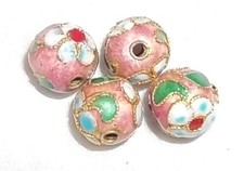 4 PERLES CLOISONNEES 9 MM