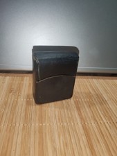 Ancien Etui à Paquet cigarettes vintage en cuir Noir vintage Années 60 70's 