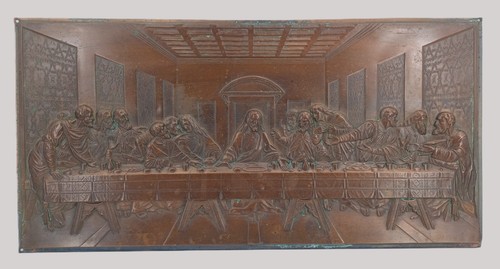 Tableau bas relief laiton - bas, en
